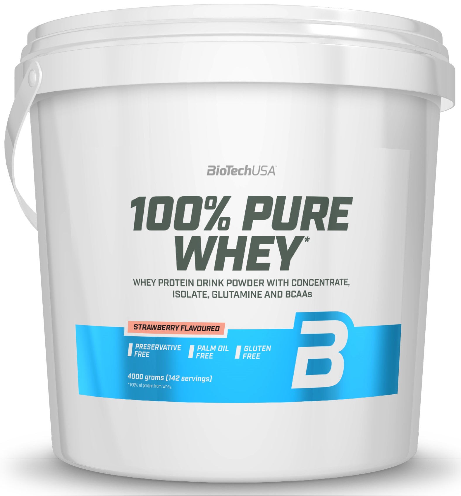 100% Pure Whey, căpșună, 4000 g, BioTech USA