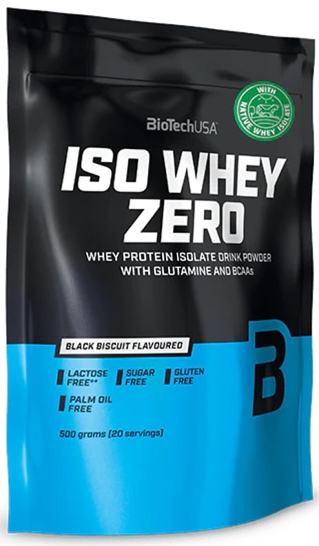 Iso Whey Zero, biscuit negru, 500 g, BioTech USA