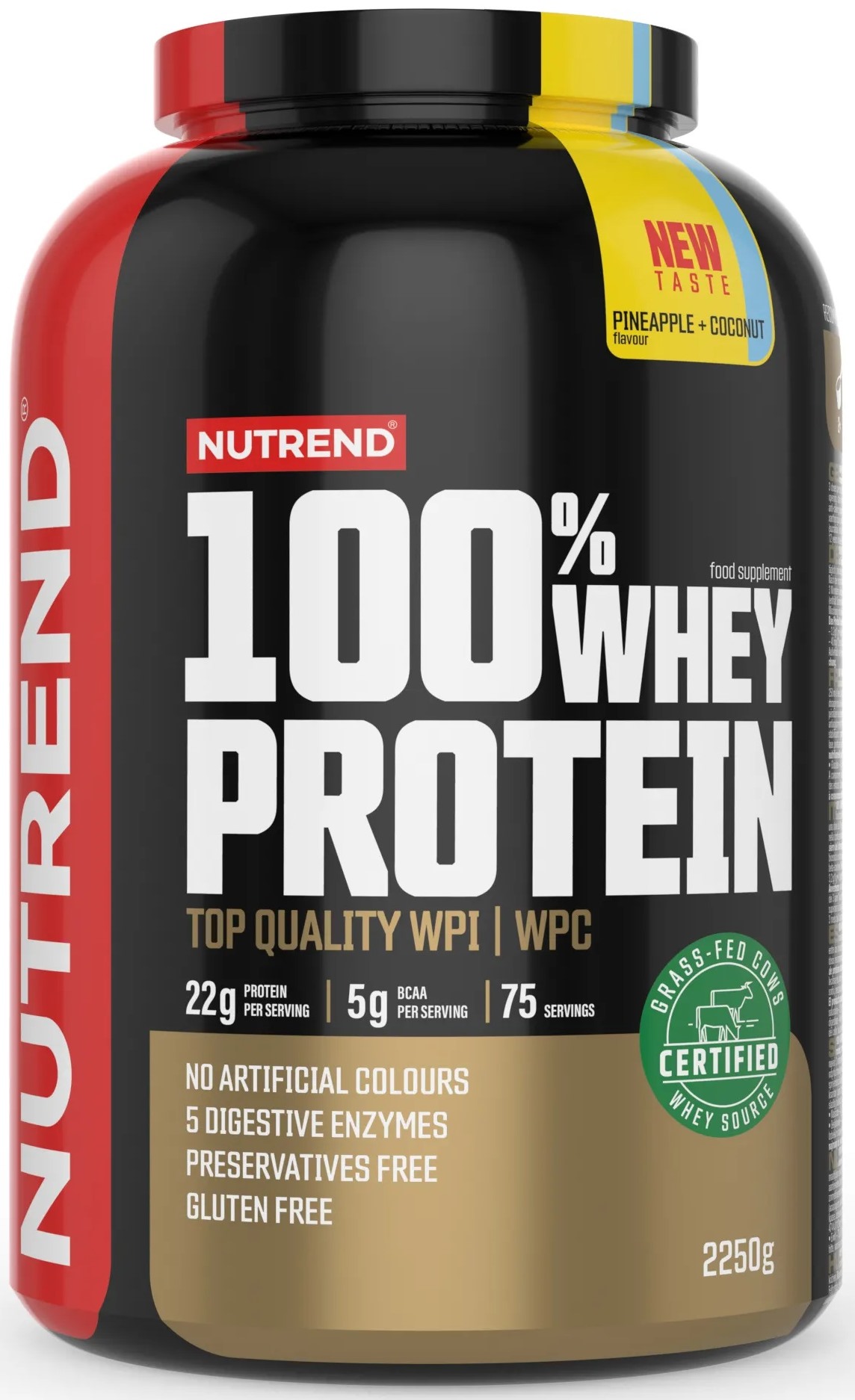 100% Whey Protein, ananas cu cocos, 2250 g, Nutrend