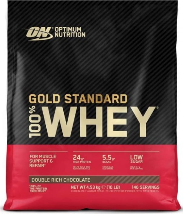 Gold Standard 100% Whey, ciocolată dublă, 4.54 kg, Optimum Nutrition