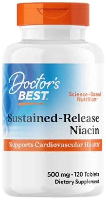 Sustained-Release Niacin, 500 mg, 120 tablete, Doctor's Best