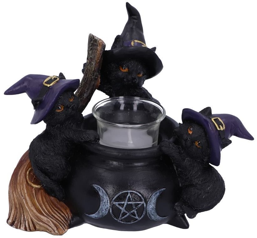 Sfeșnic Nemesis Now Adult: Gothic - Familiar Cauldron, 12 cm