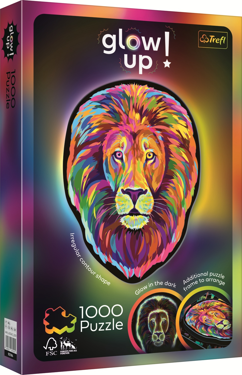 Puzzle strălucitor Trefl din 1000 piese - Leu