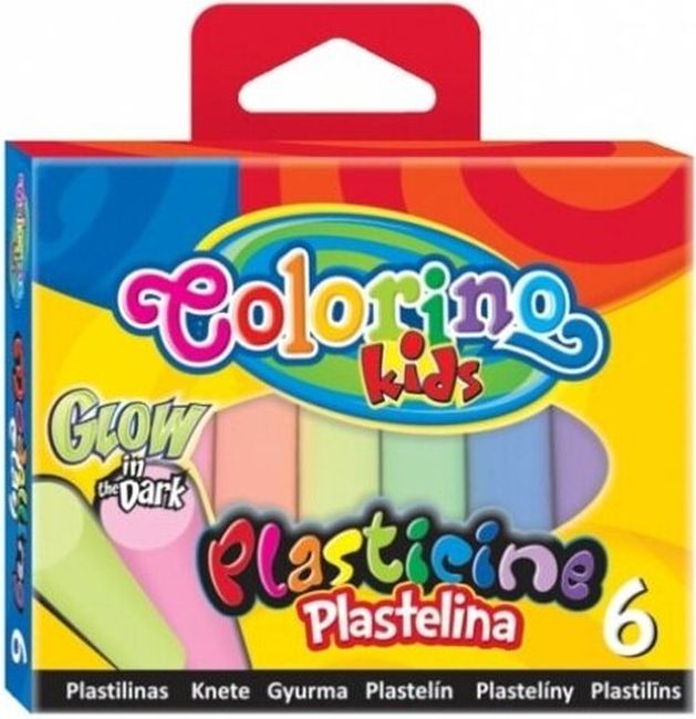Plastilina care lumineaza Colorino Kids - Glow in the Dark, 6 culori