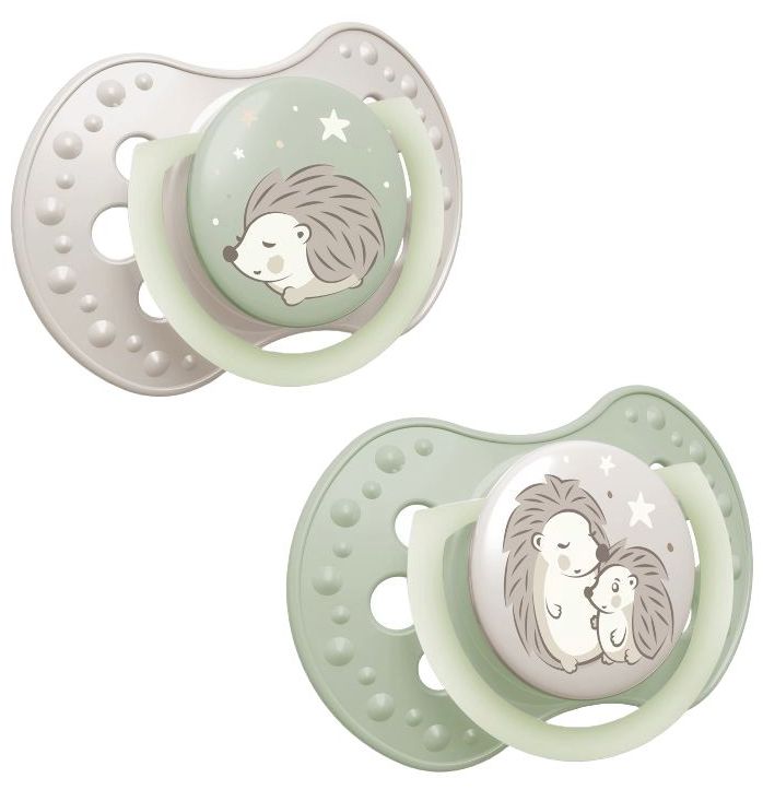 Suzete luminoase din silicon Lovi - Night &amp; Day, 6-18 м, 2 buc.