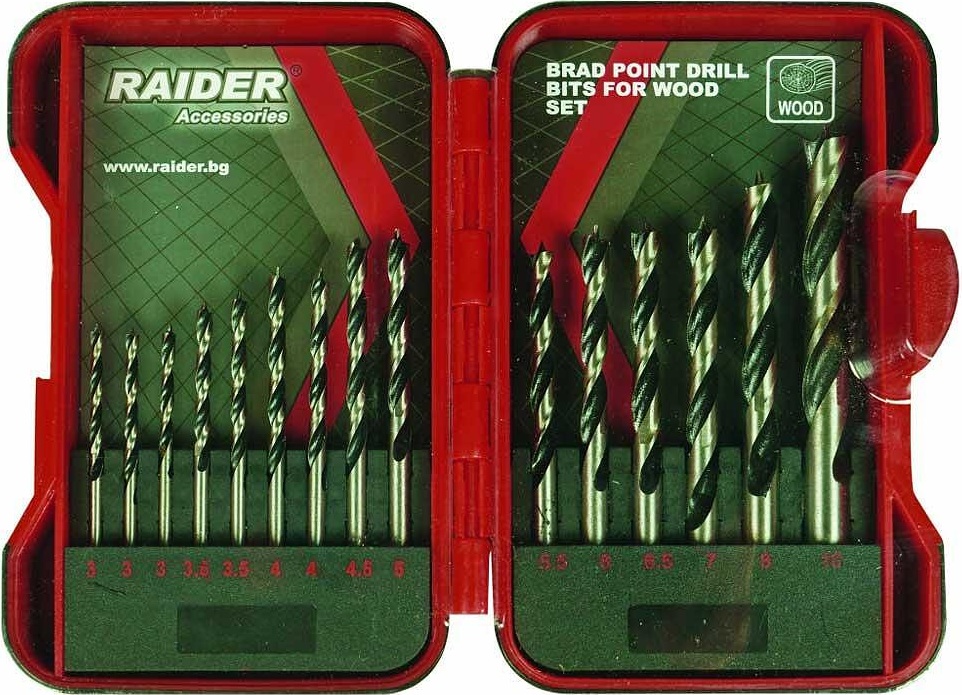 Burghie pentru lemnRaider - 15 buc , Ø 3-10 mm