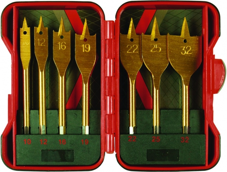 Burghie pentru lemn Raider - HEX, 1/4'', plate, 7 bucăți, Ø 10-32 mm