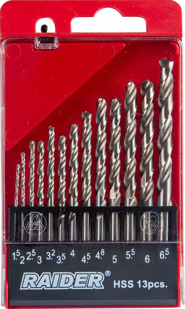 Burghie pentru metal Raider - HSS, 13 buc, Ø 1.5-6.5 mm