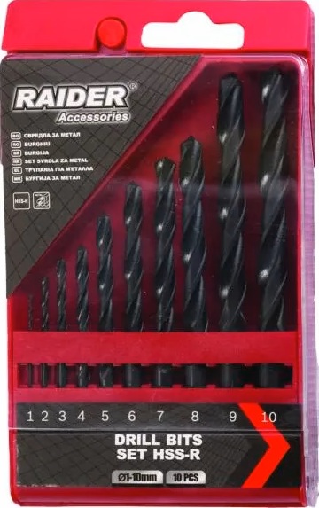 Burghie pentru metal Raider - HSS-R, 10 buc., Ø 1-10 mm