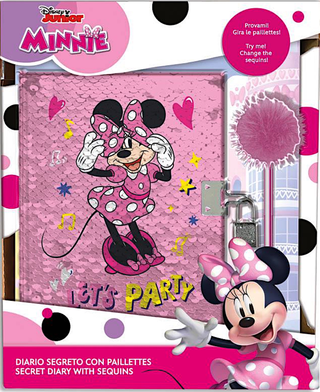 Jurnalul secret Disney - Minnie,  cu paiete și un stilou