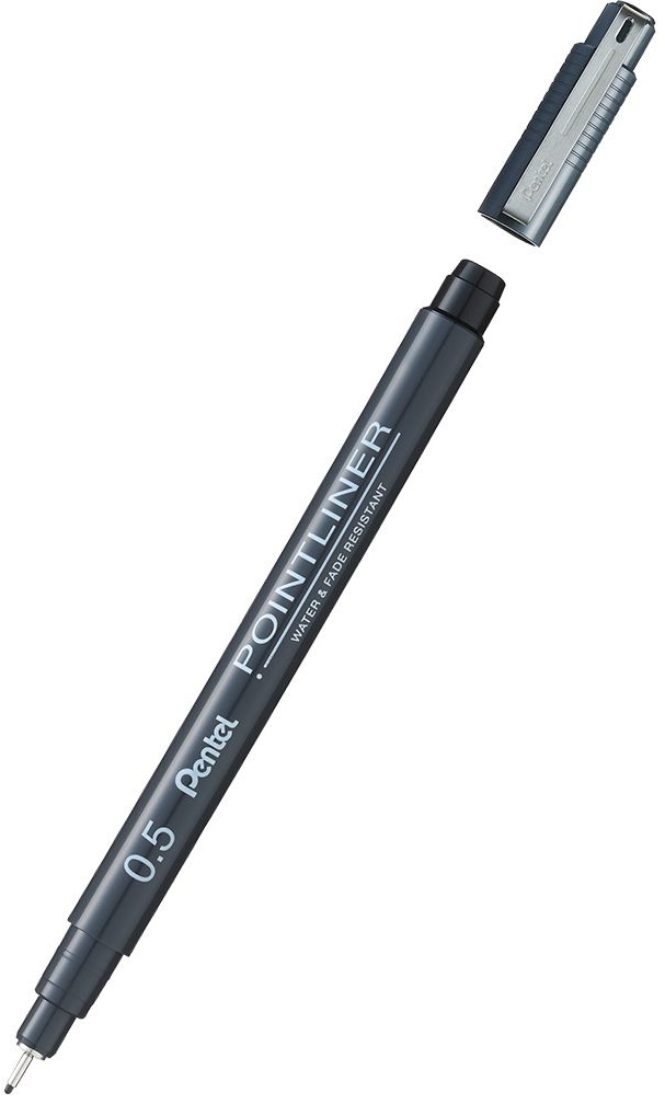 Liner Pentel Pointliner - 0.5 mm, negru