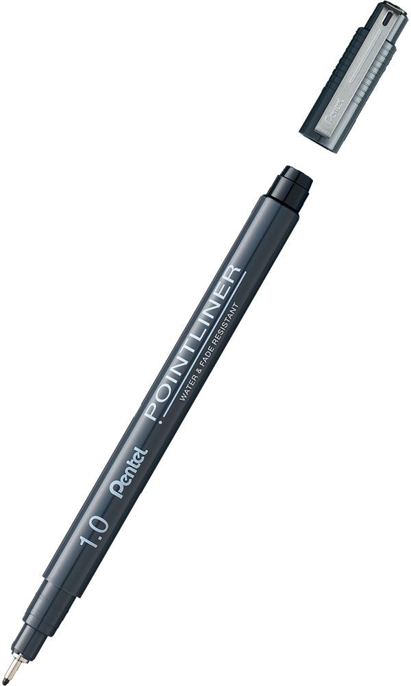 Liner Pentel Pointliner - 1,0 mm, negru