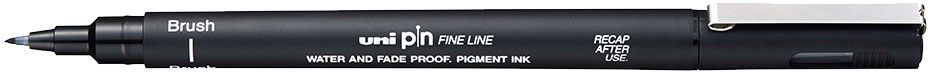 Liner Uni Pin - PINBR-200, tip perie, 1 mm, negru