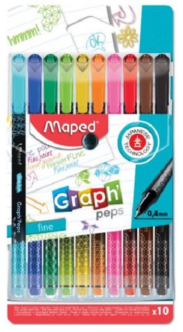 Set linere Maped Graph Peps Decorated - 10 culori, 0.4 mm