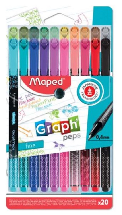 Set linere Maped Graph Peps Decorated - 20  culori, 0.4 mm