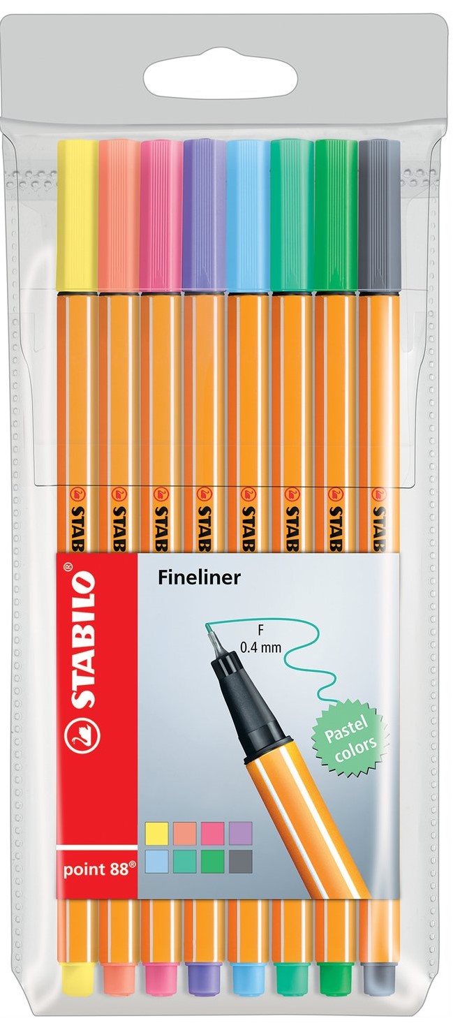 linere  Stabilo Point 88 - 8 culori