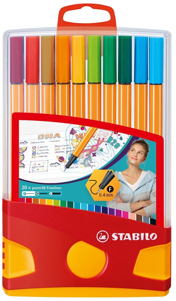 linere  Stabilo Point 88 - Color Parade, 20 culori