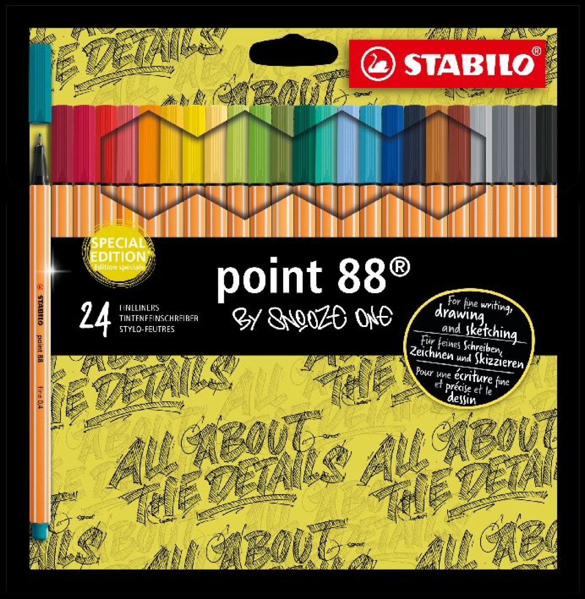 linere  Stabilo Point 88 - Snooze, 24 culori