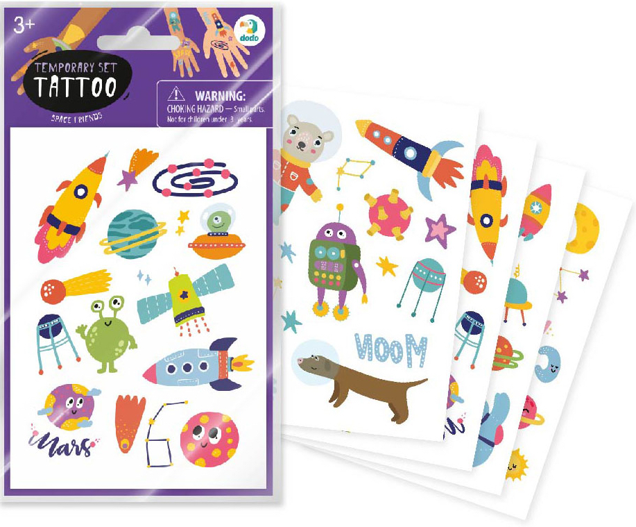 Set de tatuaje temporare  Dodo - Space Friends