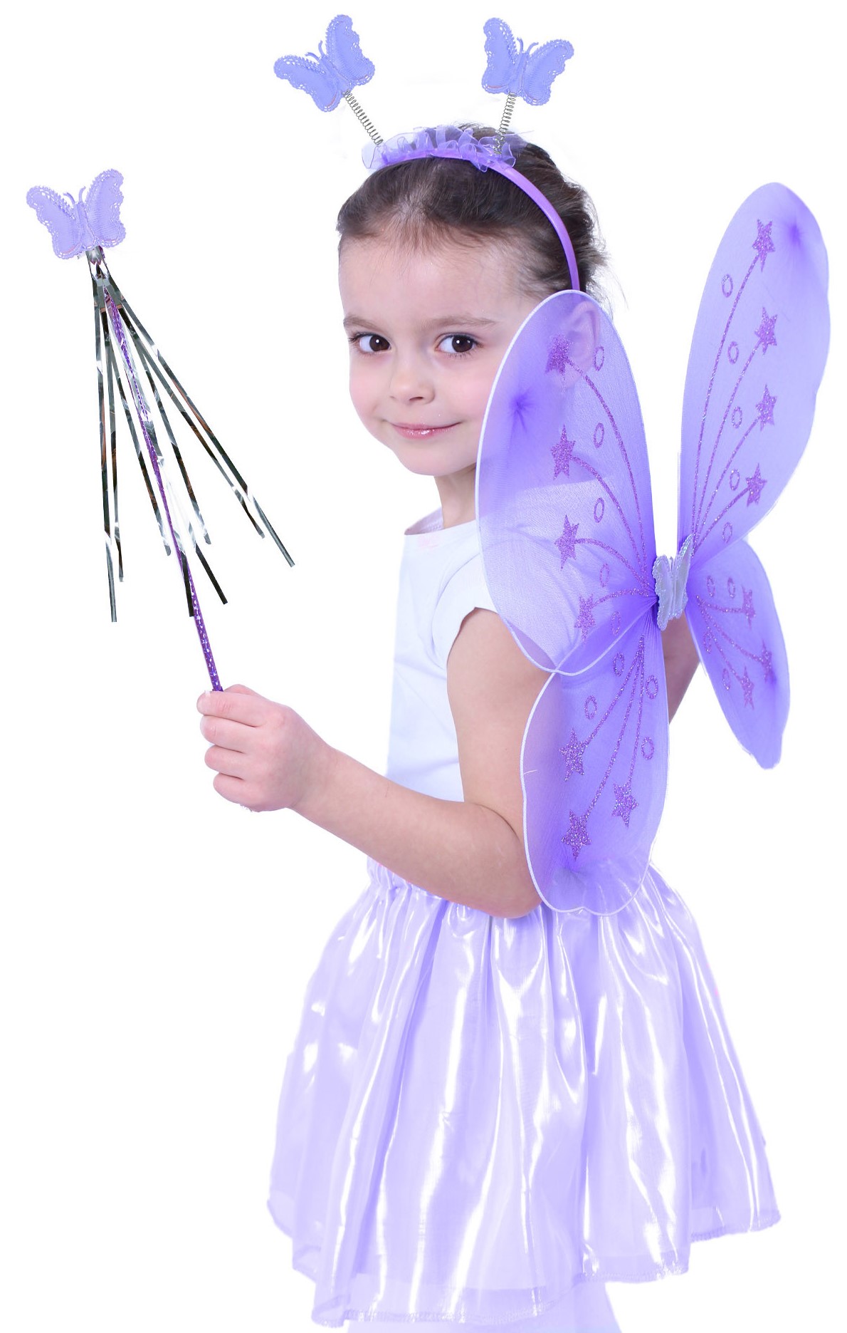Costum de teatru  Rappa - Fluture violet, aripi, baghetă magică și tiara