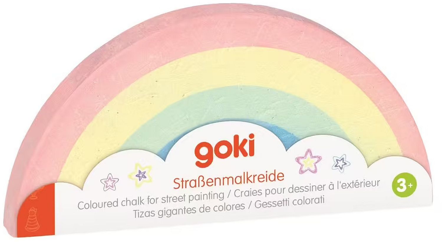 Cretă de asfalt Goki - Curcubeu, 5 culori