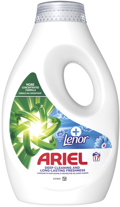 Detergent lichid 2 în 1 Ariel - Touch Of Lenor Fresh, 0.765 l, 17 spălări