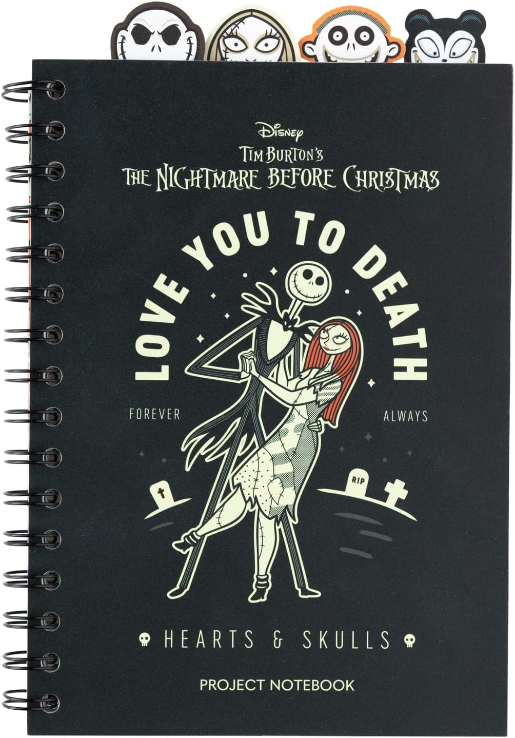 Caiet Erik Disney: The Nightmare Before Christmas - Love You To Death, cu o spirală , format A5