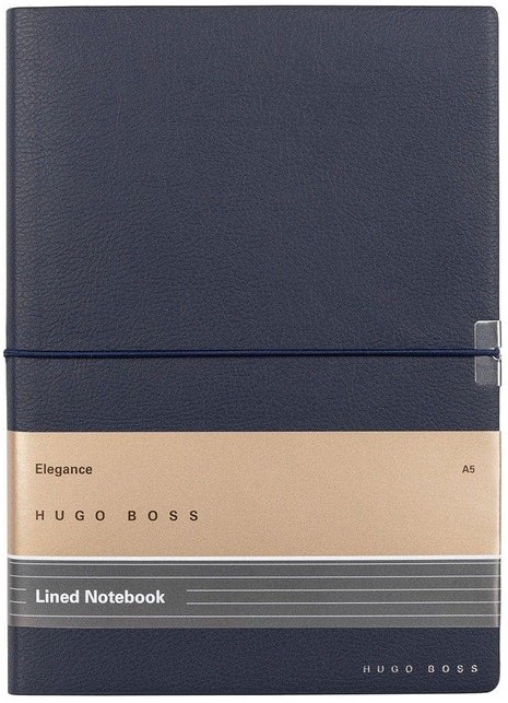 Caiet Hugo Boss Elegance Storyline - A5, cu linii, albastru închis