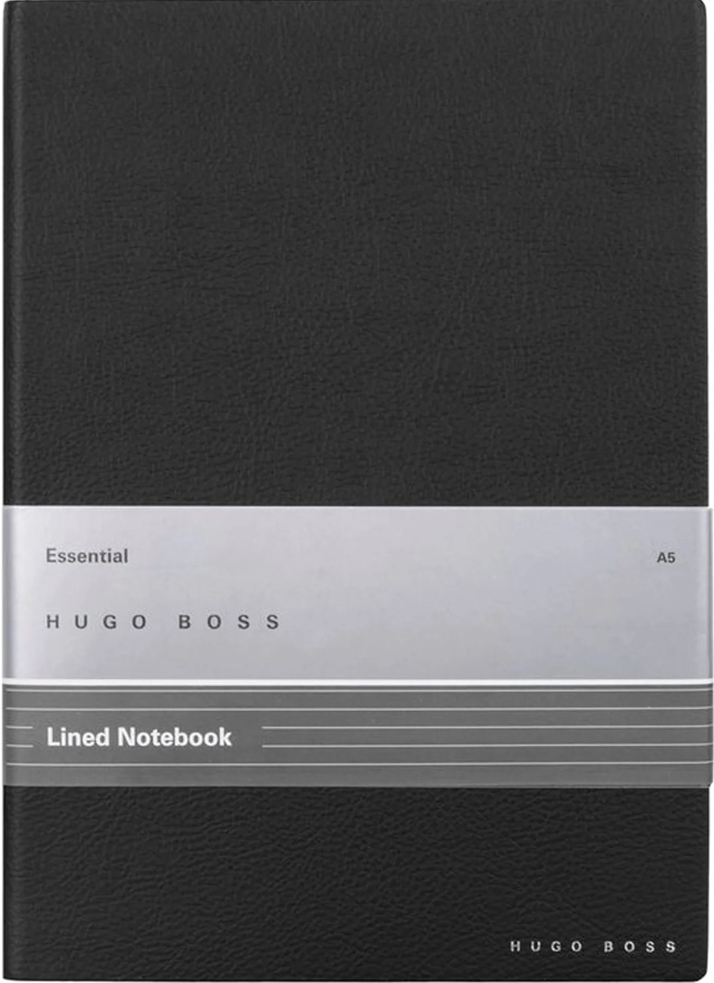 Caiet Hugo Boss Essential Storyline - A5, cu rânduri, negru