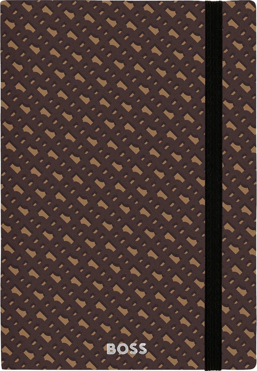 Caiet Hugo Boss Monogram - A5, cu rânduri, maro