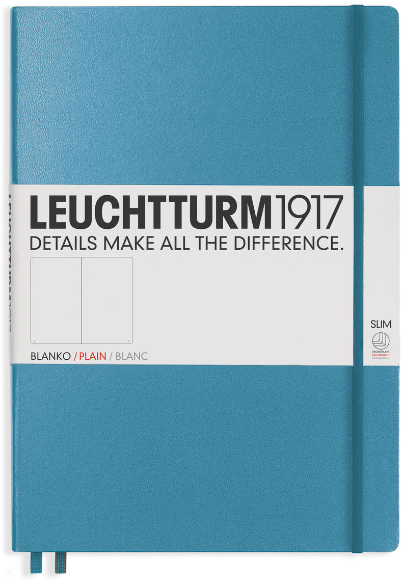 Agenda Leuchtturm1917 Master Slim - A4+, pagini albe, Nordic Blue