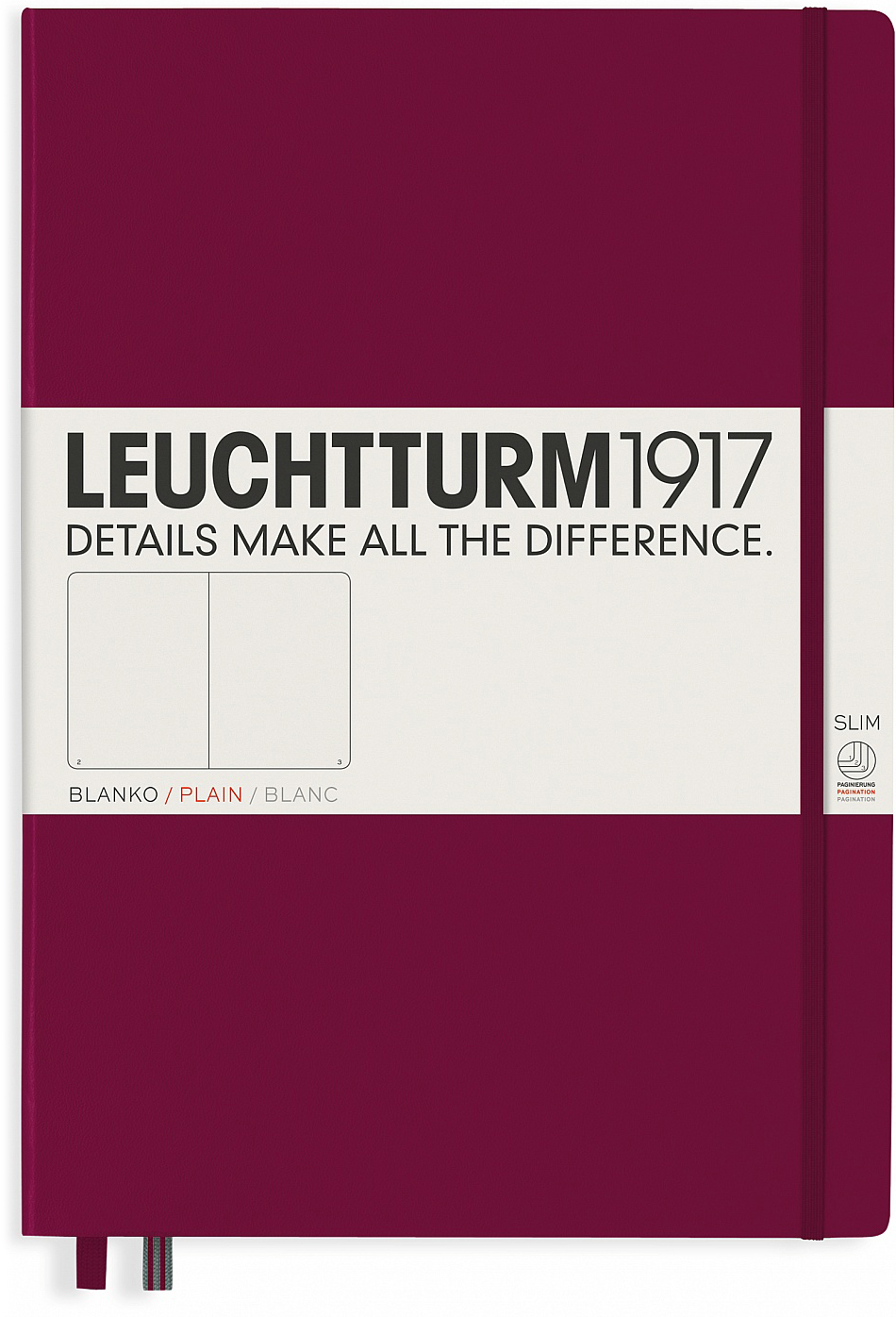 Agenda Leuchtturm1917 Master Slim - A4+, pagini albe, Port Red