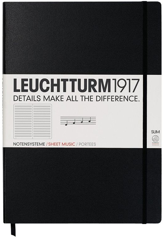 Agenda Leuchtturm1917 Master Slim - A4+, pagini de cinci randuri, Black