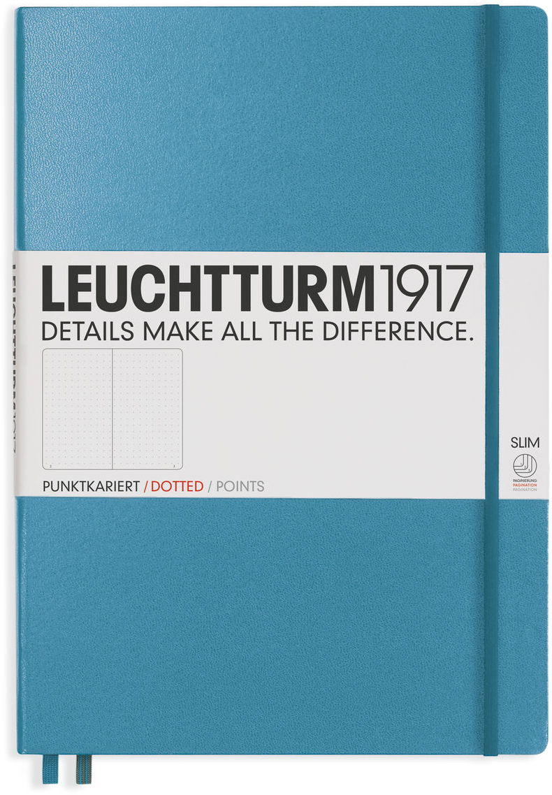 Agenda Leuchtturm1917 Master Slim - A4+, pagini punctate, Nordic Blue