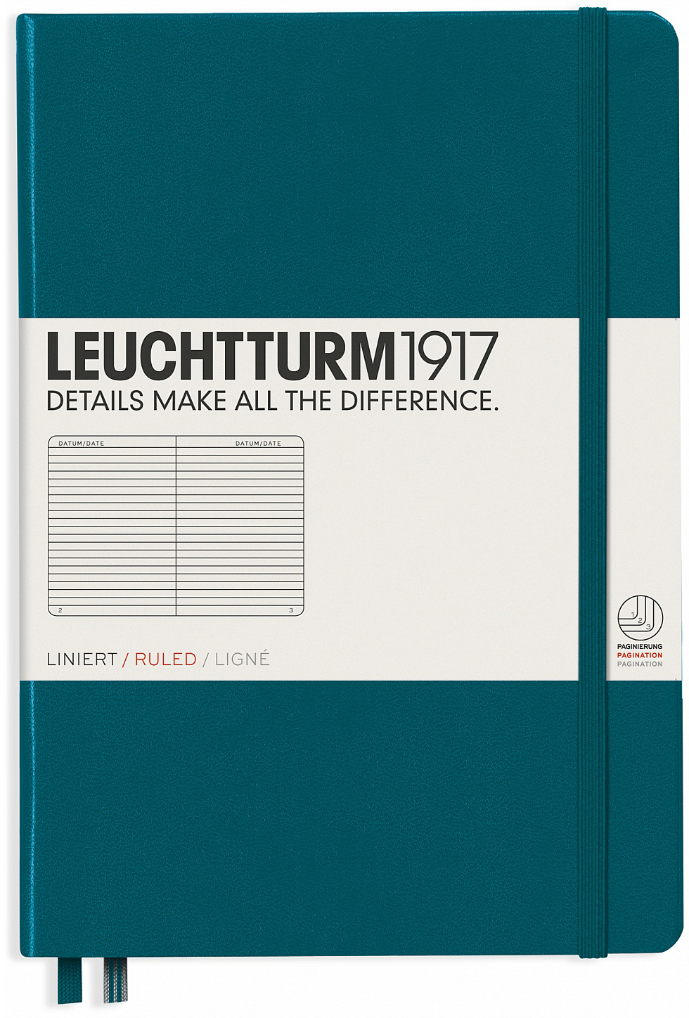 Agenda Leuchtturm1917 Rising Colors - A5, pagini liniate, Pacific Green