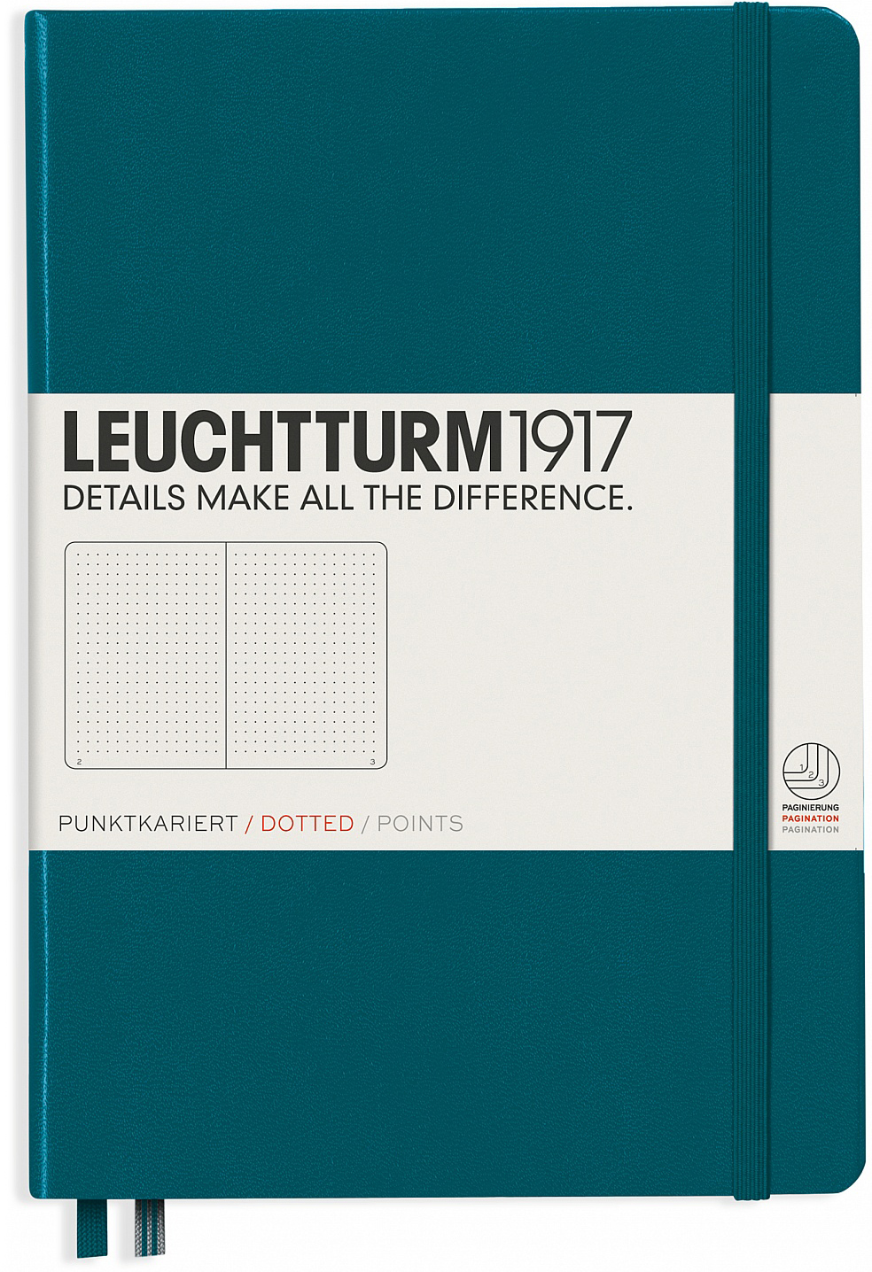 Agenda Leuchtturm1917 Rising Colors - A5, pagini punctate, Pacific Green