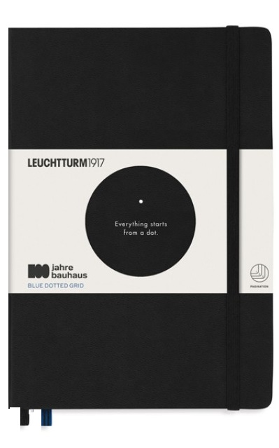 Caiet agenda Leuchtturm1917 Bauhaus 100 - A5, negru, linii punctate