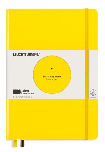 Caiet agenda Leuchtturm1917 Bauhaus 100 - A5, galben, linii punctate