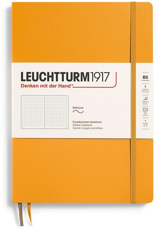 Caiet Leuchtturm1917 Composition - B5, portocaliu, pagini cu puncte, copertă moale