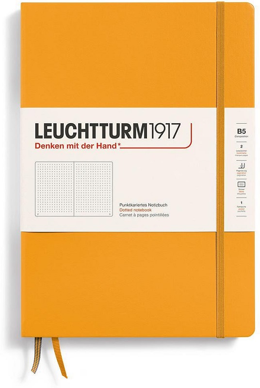 Caiet Leuchtturm1917 Composition - B5, portocaliu, pagini cu puncte, copertă rigidă
