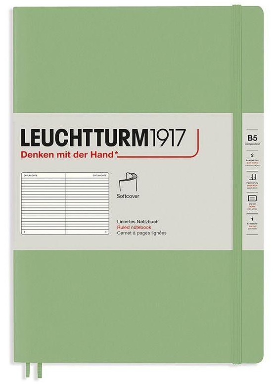 Caiet Leuchtturm1917 Composition - B5, verde deschis, liniat, copertă moale