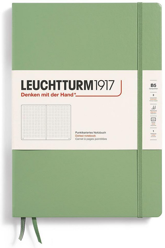 Caiet Leuchtturm1917 Composition - B5, verde deschis, pagini cu puncte, copertă rigidă