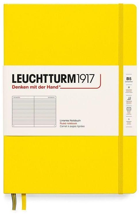 Caiet Leuchtturm1917 Composition - B5, galben, liniat, copertă rigidă