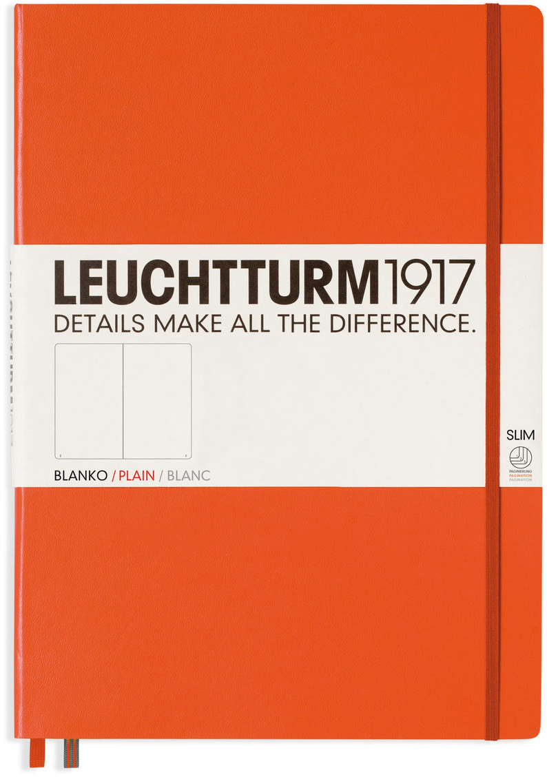 Agenda Leuchtturm1917 Master Slim - A4+, pagini albe, Portocaliu