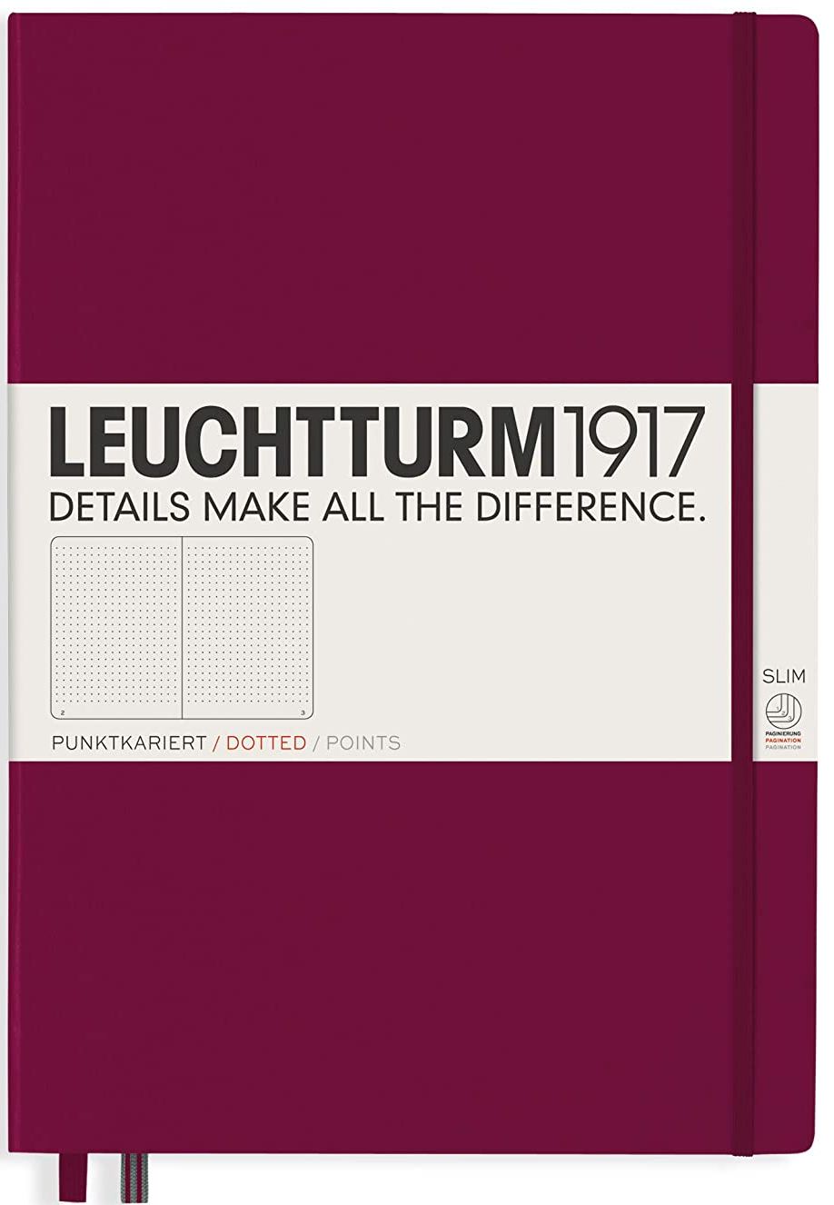 Caiet Leuchtturm1917 Master Slim A4+ - mov, pagini cu puncte