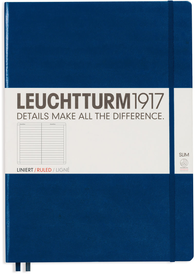 Agenda Leuchtturm1917 Master Slim - A4+, pagini liniate, Navy