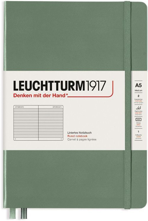 Agenda Leuchtturm1917 - Medium A5, randuri late, Olive
