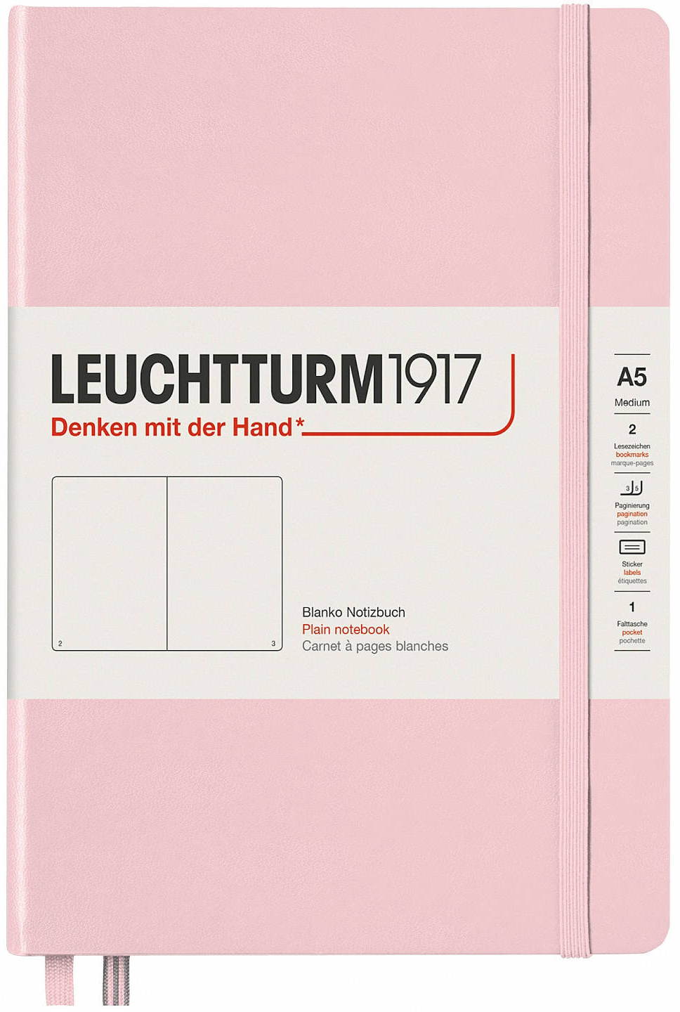 Agenda Leuchtturm1917 Rising Colors - A5, pagini albe, Powder