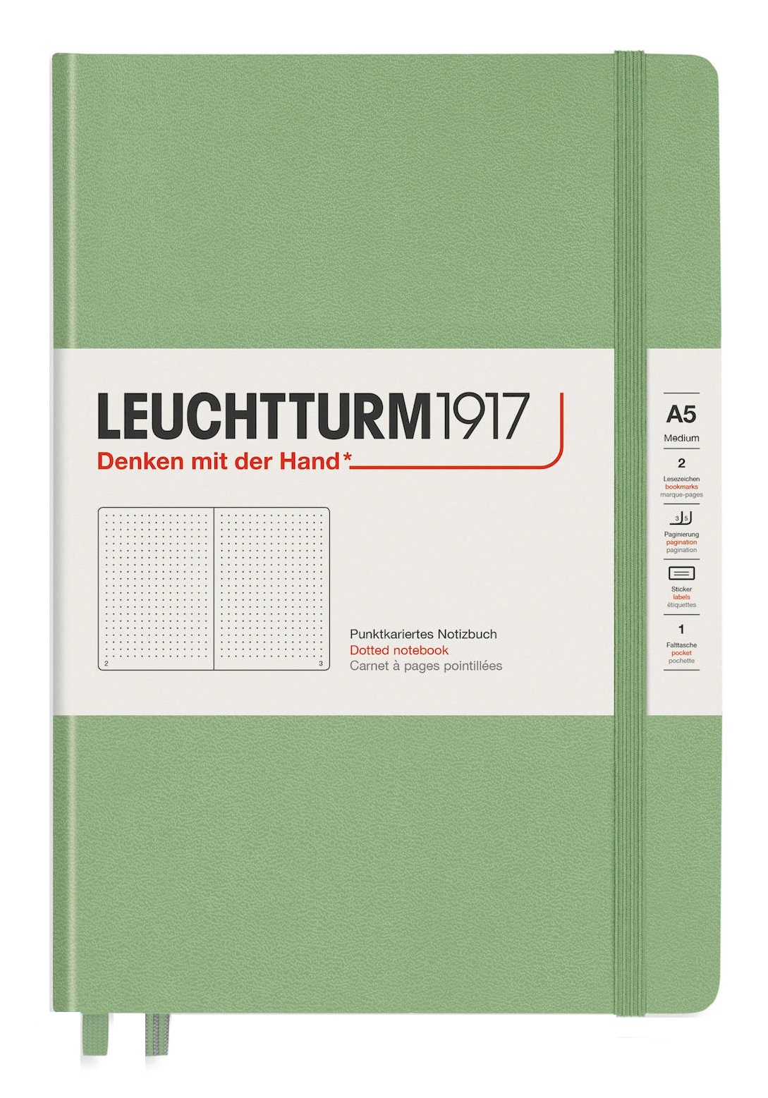 Agenda Leuchtturm1917 Muted Colours -  A5 , verde maslina, randuri late
