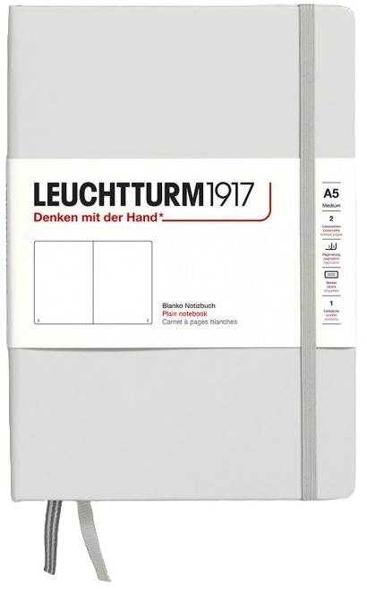 Caiet Leuchtturm1917 Natural Colors - A5, gri, pagini albe, copertă rigidă